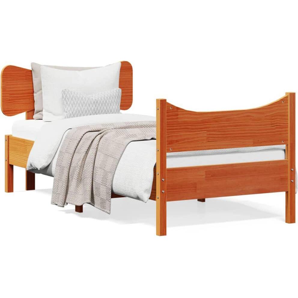 VidaXL, Bett, Bett mit Kopfteil Kiefer (75 x 190 cm)