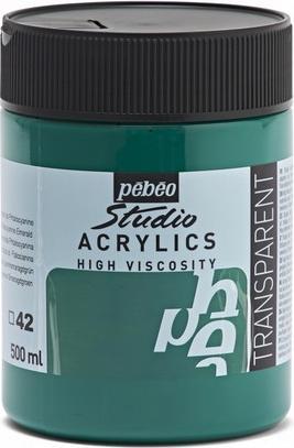 Produktbild Pebeo Studio Acrylics feine Acrylfarben (Phthalozyanin Smaragdgrune, 500 ml)