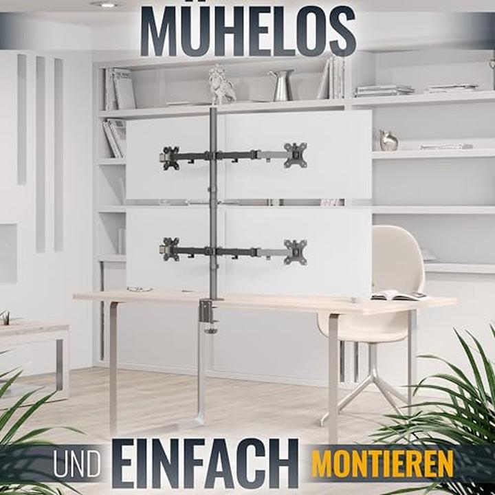 Image du produit Ricoo Support moniteur téléviseur bureau, bras articulé universel VESA pour écrans plats (Tables, 27", 8 kg)