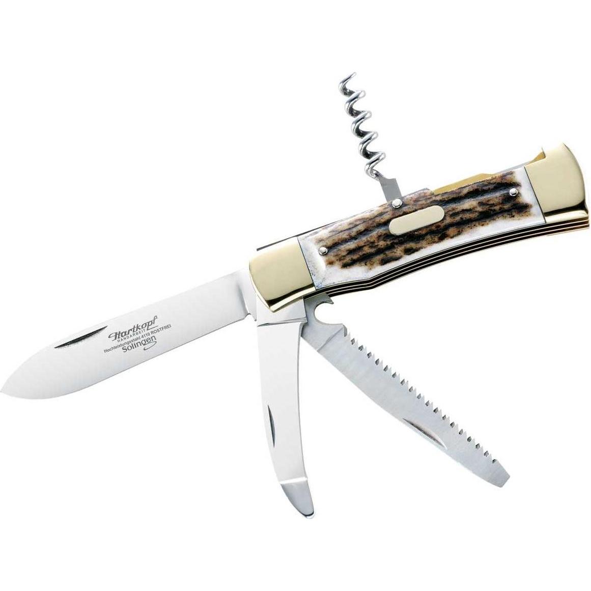 Hartkopf-Solingen, Taschenmesser, JagdTaschenmesser, Hirschhorn, Stahl 1.4110