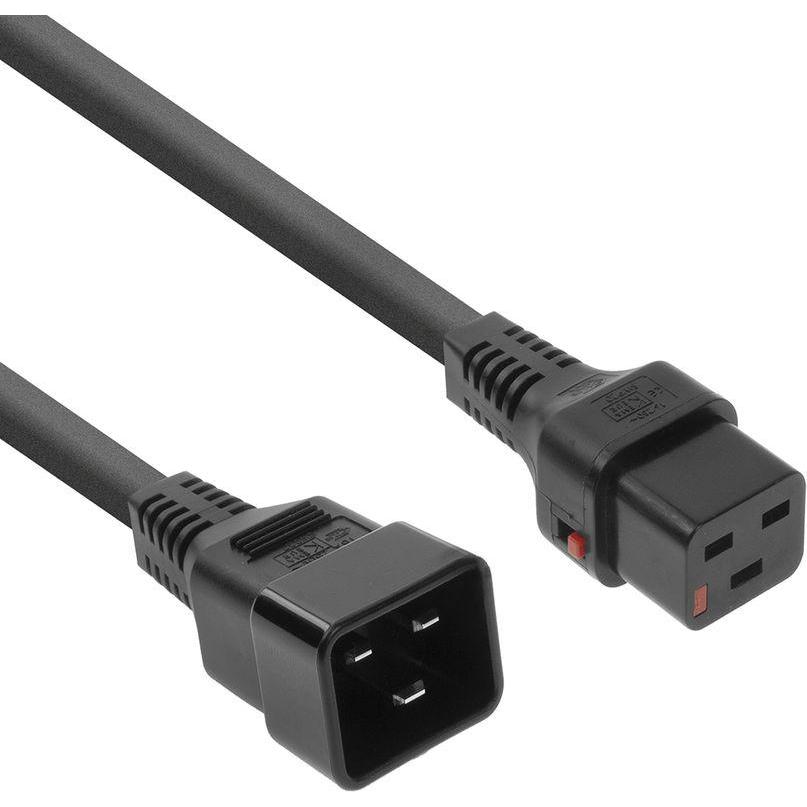 Iec Lock 230V connection cable C19 lockable - C20 black 2.00 m (2 m), Stromkabel