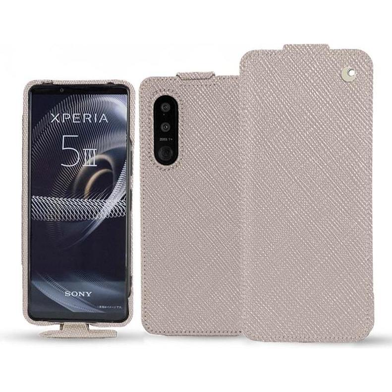 Thumbnail - Noreve Lederschutzhülle vertikal (Sony Xperia 5 III), Smartphone Hülle, Beige