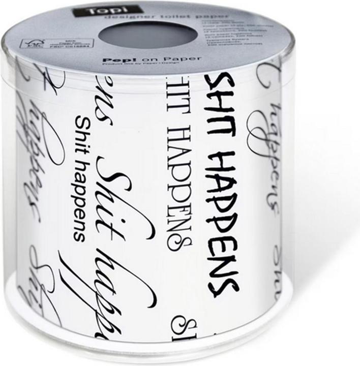 Immagine prodotto Paper + Design Carta igienica Shit happens Rolls, 3 strati, bianco (1 x)
