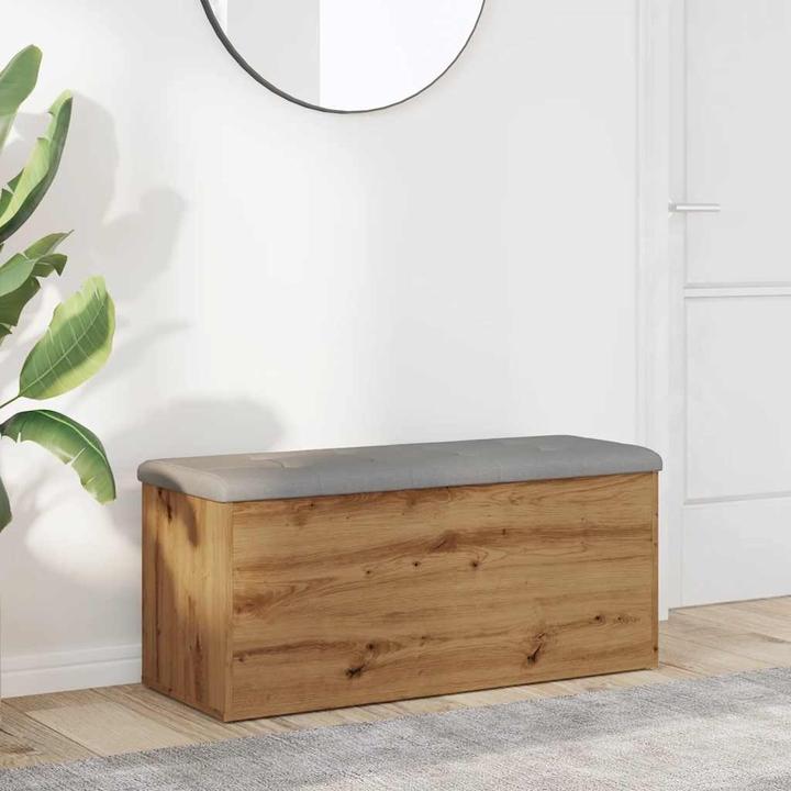 Actual product image VidaXL Bench with storage space Artisan oak 102x42x45 cm wood-based material (102 cm)