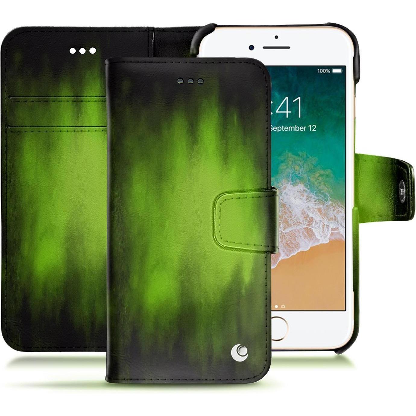 Thumbnail - Noreve Lederschutzhülle Wallet (Apple iPhone 7), Smartphone Hülle, Grün