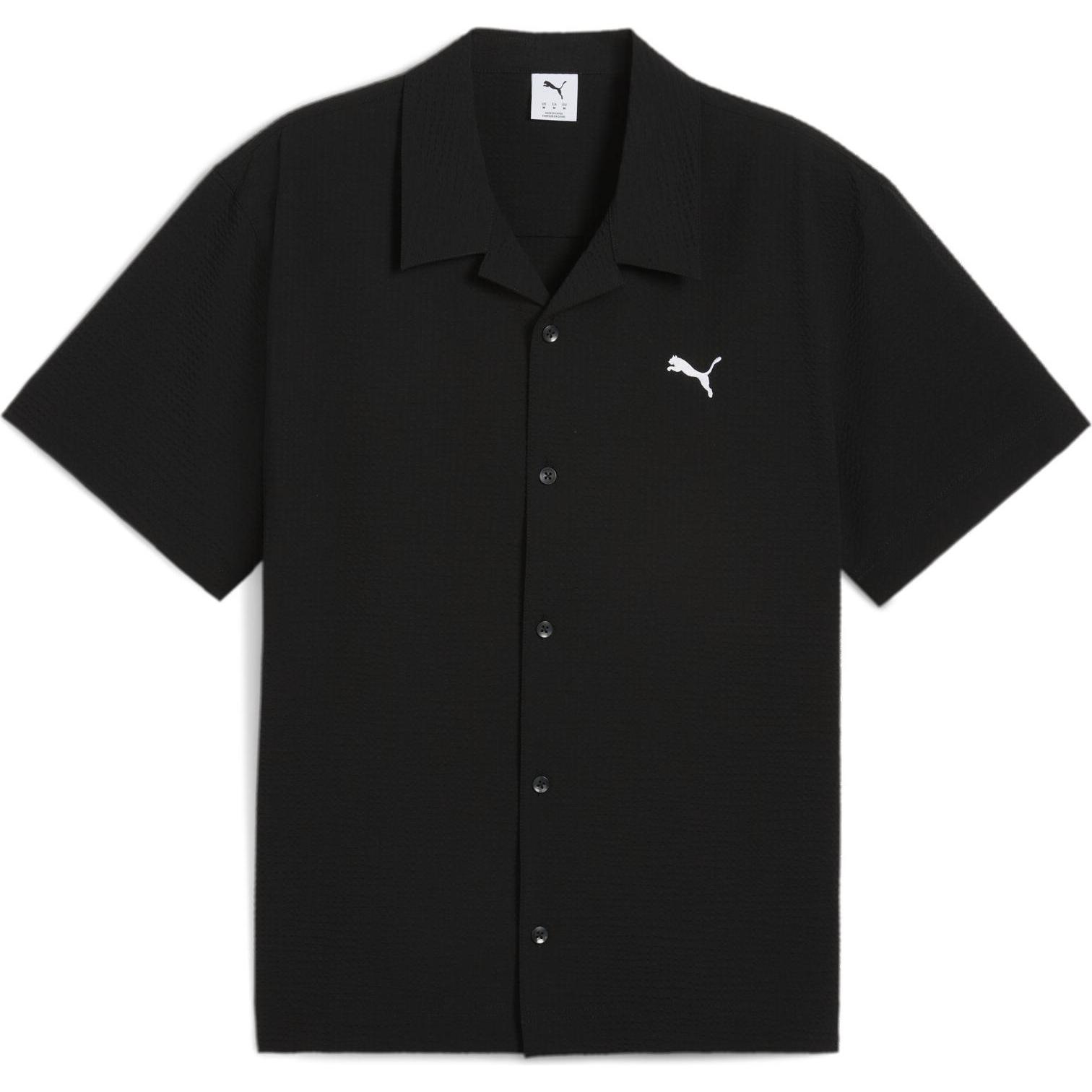 Puma, Herren, Sportshirt, WARDROBE ESS Seersucker Relaxed Shirt WV (S), Schwarz, S