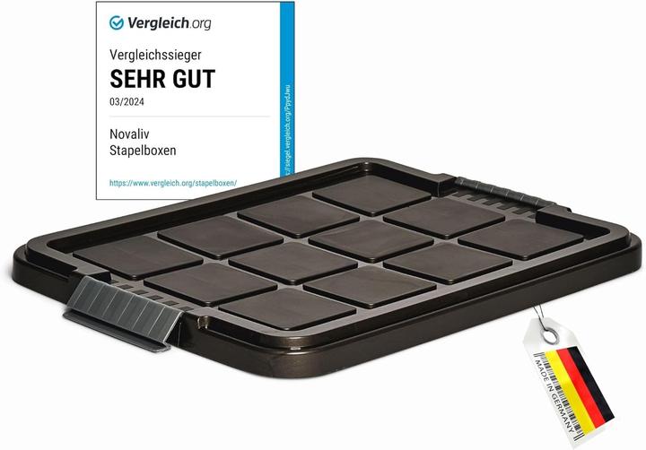 Image du produit Novaliv 1x couvercle de rechange 27 litres avec fermeture à clip 46,5x36,5 cm anthracite (36.50 cm, 27 l, 1x)