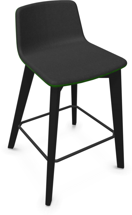 Black, green melange, Ash stained black