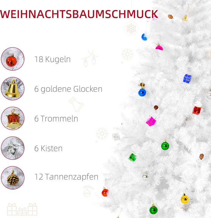 Produktbild Homcom Künstlicher Weihnachtsbaum inkl. Metallständer (180 cm)