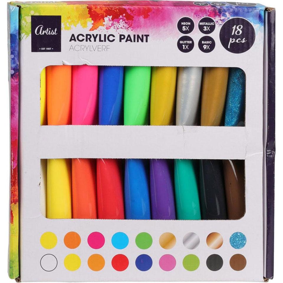Malstifte, Acrylfarben-Set, 18-tlg. (18 x)