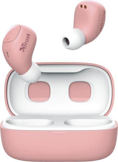 Produktbild Trust Nika Compact Blueth Earphones Pink (ANC, 8 h, Kabellos)