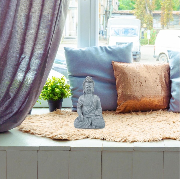 Actual product image Relaxdays Sitting Buddha Figurine, 30 cm