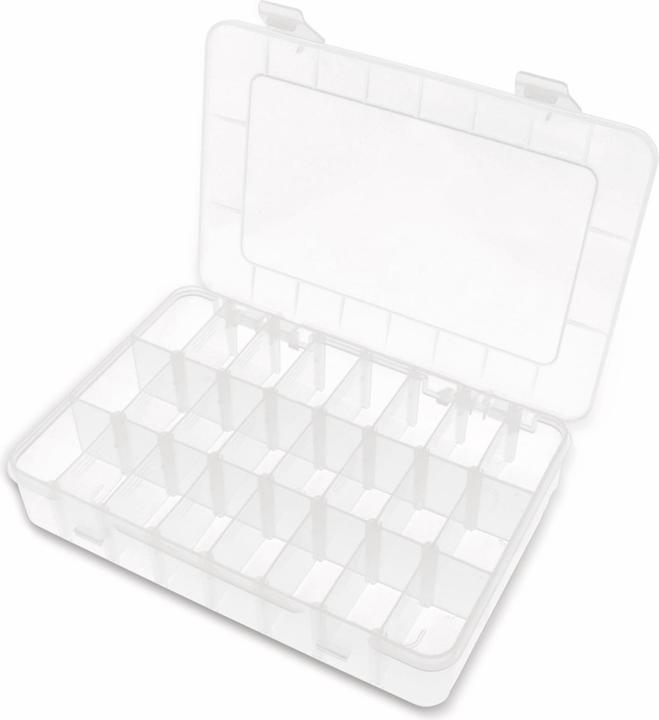 Actual product image Pollin Electronic Sortimentsbox, 200x135x38, 24 Fächer, variabel, PP, transparent