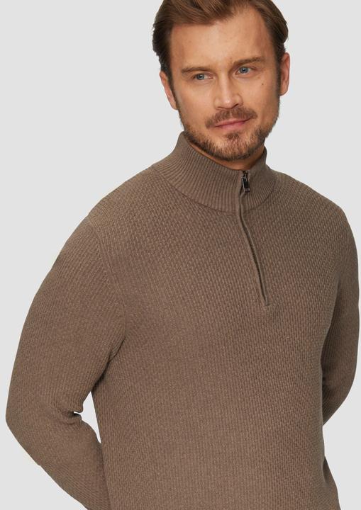 Produktbild S.Oliver Strickpullover Strukturierter Strickpullover mit Troyerkragen (XXL)