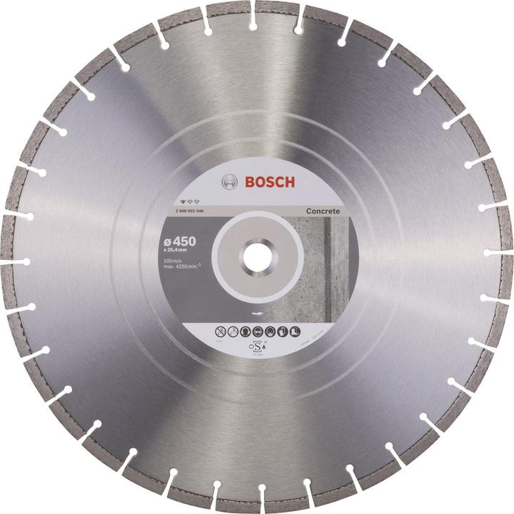 Immagine prodotto Bosch Professional Zubehör Lama diamantata Standard per calcestruzzo, 450 x 25,40 x 3,6 x 10 mm