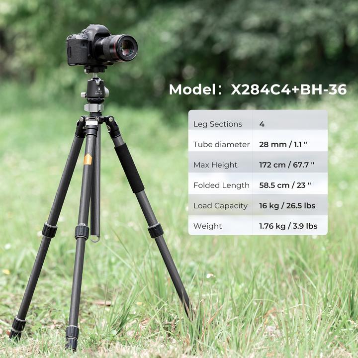 Produktbild K&F Concept Tripod X284C4+BH-36