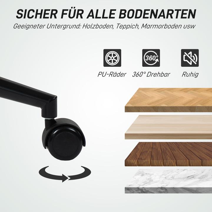 Produktbild Homcom Bürostuhl Kunstleder, Schaumstoff Weiss (45 - 55 cm)