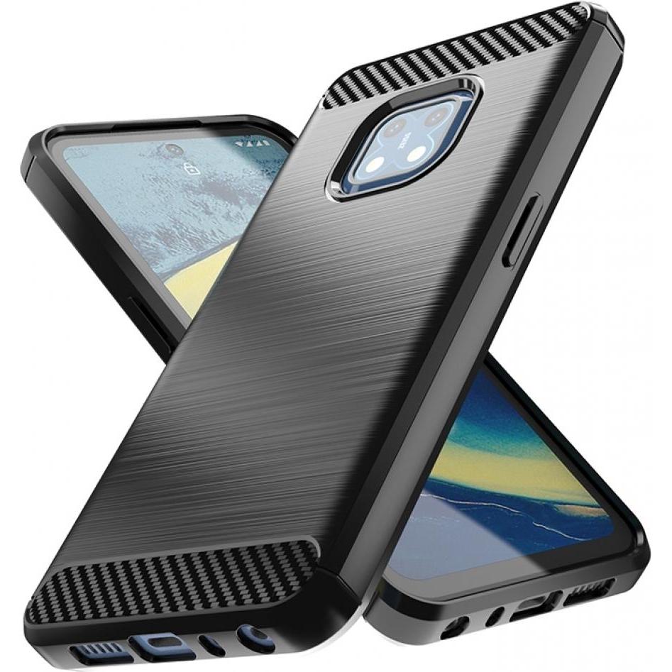 Thumbnail - Screenguard Nokia XR20 Hülle Carbon Brushed Soft TPU (Nokia XR20), Smartphone Hülle, Schwarz