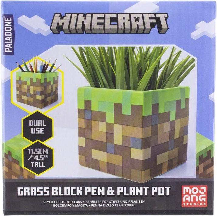 Actual product image Paladone Products Minecraft Grass Block Pen & Plant Pot