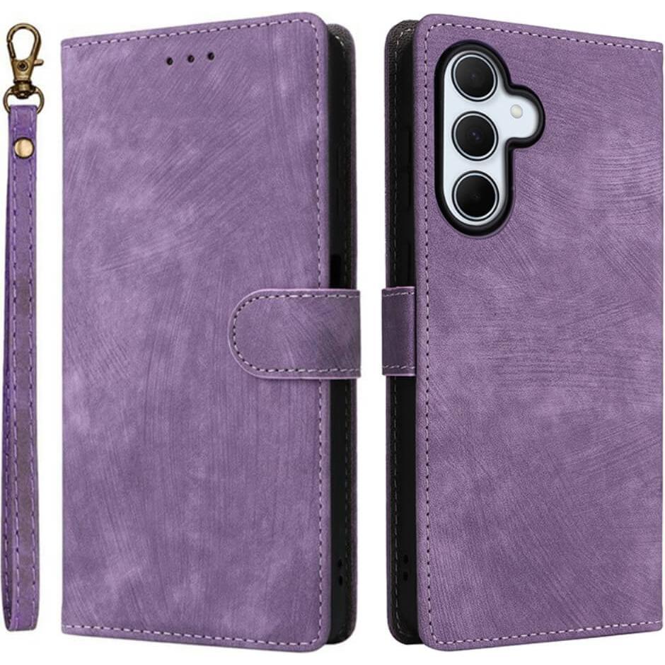 Cover-Discount Galaxy A36 5G - Ledertasche mit RFID Blocker (Samsung Galaxy A36), Smartphone Hülle, Violett