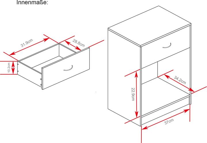 Produktbild HTI-Line Nachtschrank Nina mit Schublade (40 x 35 x 50 cm)