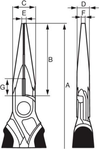 Productafbeelding Bahco ERGO rondbek tang met geïsoleerde tweecomponenten handgrepen, gefosfateerd (200 mm)