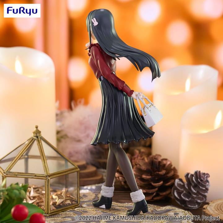 Actual product image Furyu Rascal Does Not Dream of Bunny Girl Senpai Trio-Try-iT PVC Statue Mai Sakurajima Winter Outfit Ver.