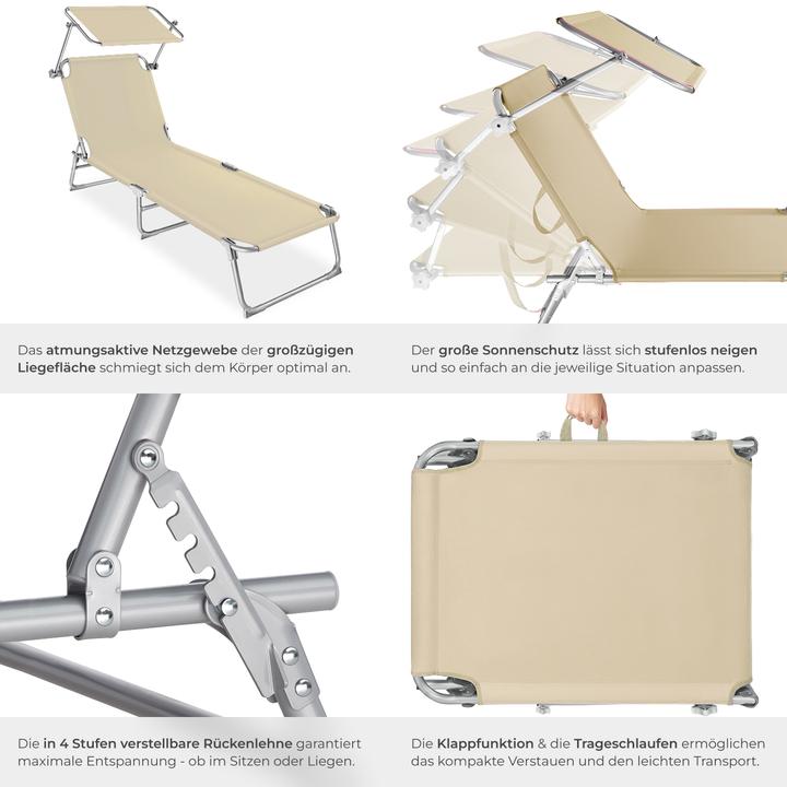Immagine prodotto tectake Lettino da giardino (190 cm)