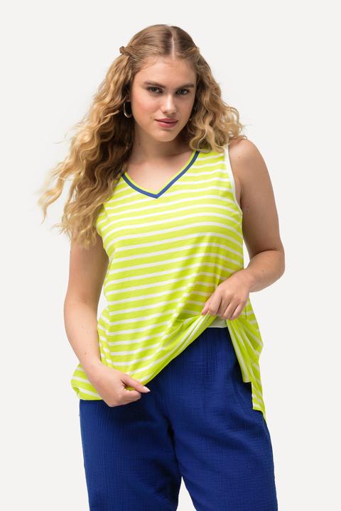 Actual product image Ulla Popken Striped V-Neck Tank Top (46, 48)