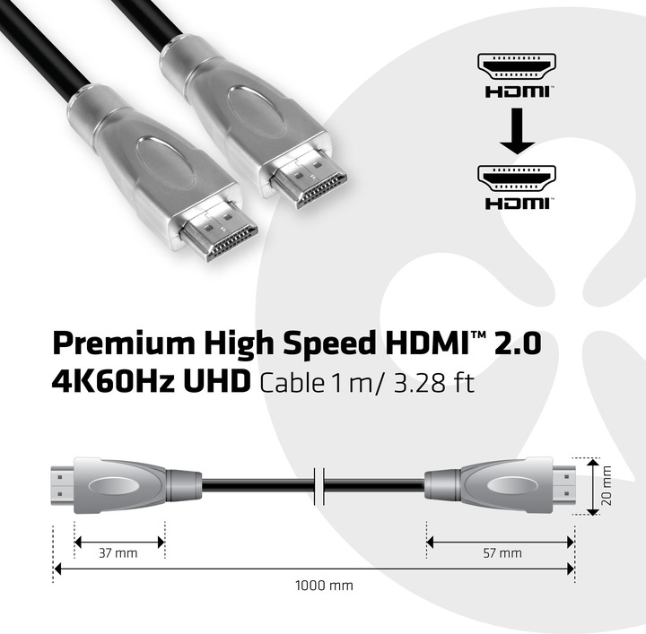 Actual product image Club 3D HDMI (Typ A) — HDMI (Typ A) (1 m, HDMI)