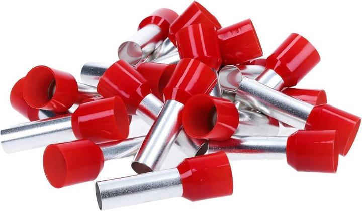 Produktbild Kalitec 50 Stück Cembre Aderendhülsen isoliert 35mm² 25mm lang rot PKD35025 I Industriequalität vom deutsche