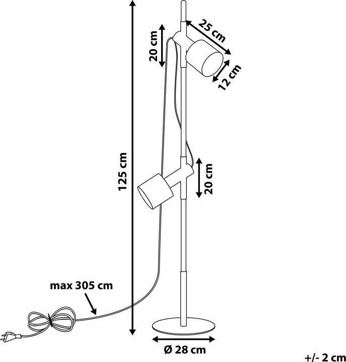 Produktbild Beliani Stehlampe Verstellbare Lampe mit schwarzem Holz OWENS (E27)