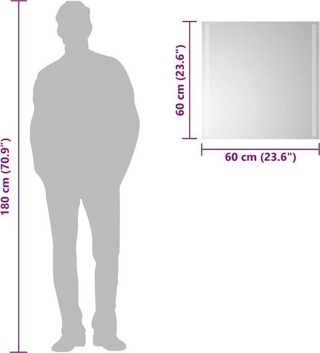 Actual product image vidaXL Spiegel (60 x 60 cm)
