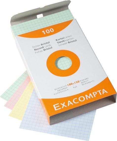 Image du produit Exacompta Cartes-fiches quadrillées (105 x 148 mm, 205 g/m², 100 x)