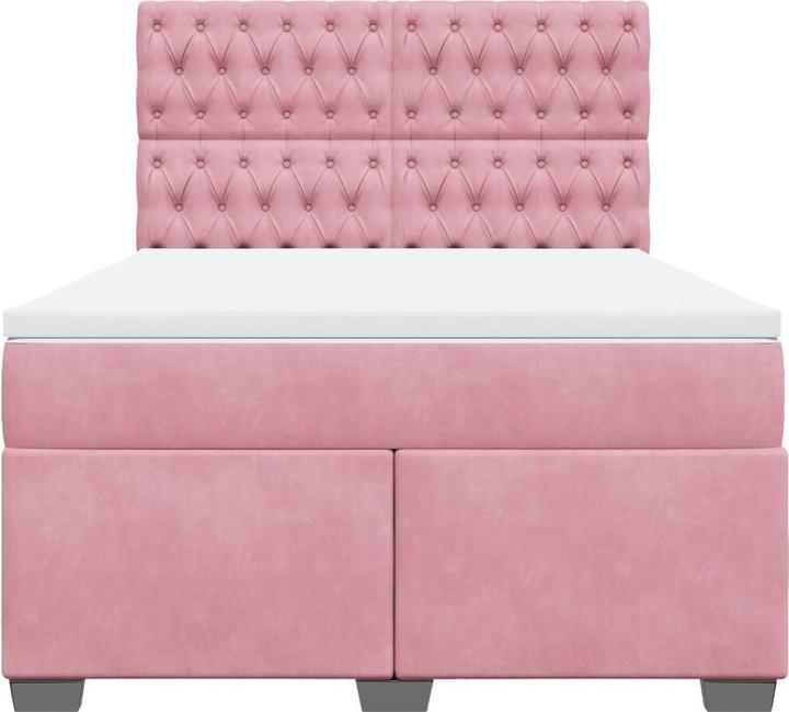 Produktbild vidaXL Bo x springbett mit Matratze 140 x 190 cm Samt (140 x 190 cm)