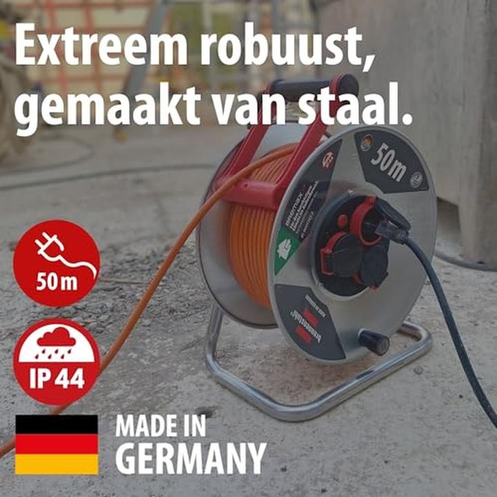 Image du produit Brennenstuhl Enrouleur de câble extérieur avec protection contre la surchauffe et prises étanches (50 m)