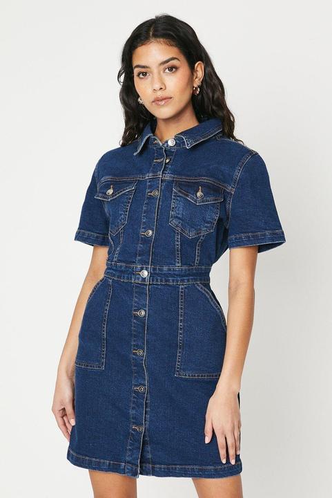Actual product image Dorothy Perkins Womens/Ladies Denim Petite Mini Dress (34 D)