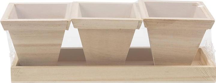 Produktbild Creativ Company Blumentopf-Set, aus Holz (27 x 9 x 9 cm)