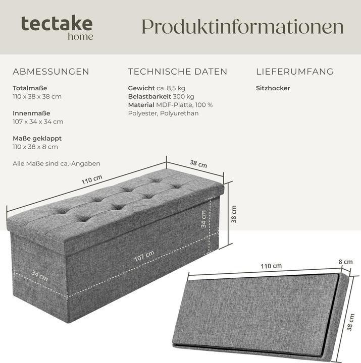Produktbild tectake Sitztruhe