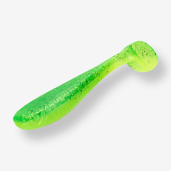 Image du produit Caperlan Leurre souple pêche YUBARI FAT SHAD avec Attractant Vert Fluo (15 cm)