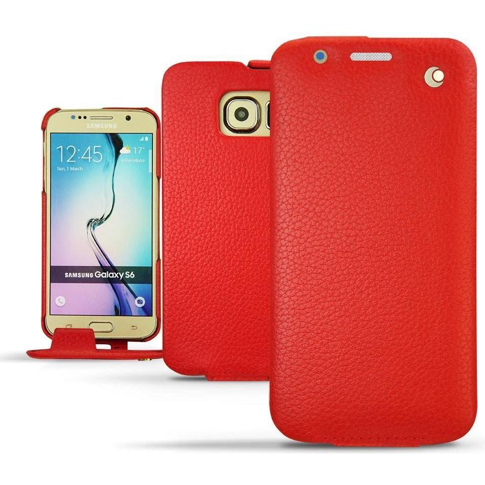 Noreve Lederschutzhülle vertikal (Samsung Galaxy S6), Smartphone Hülle, Rot