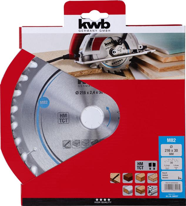 Productafbeelding kwb Cirkelzaagblad HM Medium Ø 216x30 Z30