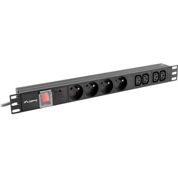 Lanberg PDU-04E04I-0200-BK Stromverteilereinheit (PDU) 4 AC-Ausgänge 1U, USV Zubehör