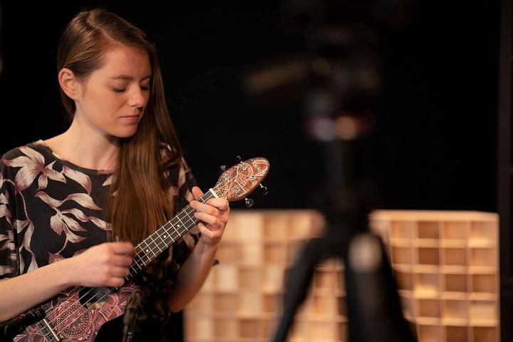Actual product image Keiki Ukulele Package - Soprano - Red Kaleidoscope (Soprano, Soprano)