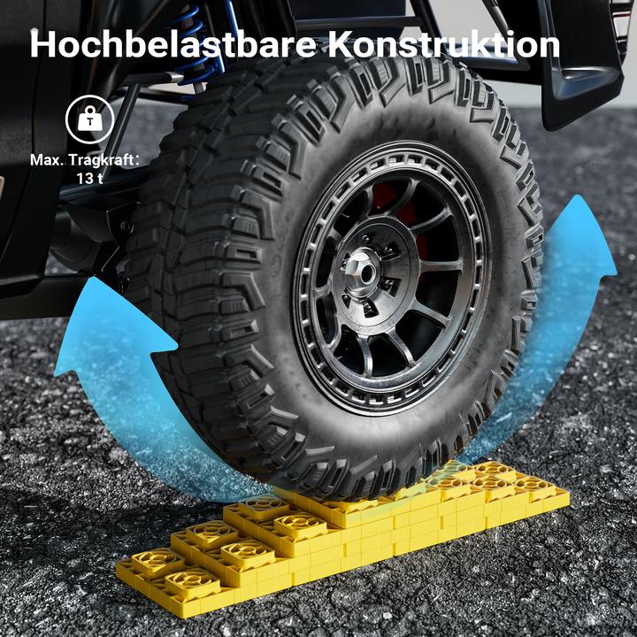 Produktbild Wiltec Unterlegplatten Wohnwagen 10x Stützplatten 13,5t Auffahrkeile Stufenkeile