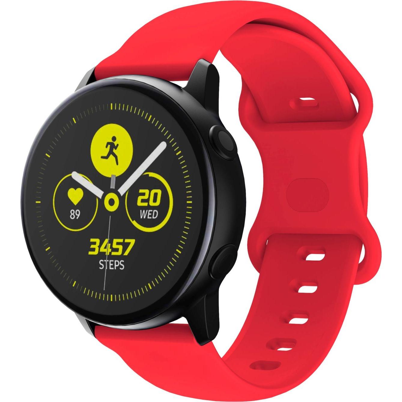 Cadorabo Armband für Samsung Galaxy Gear (22 mm, Silikon, Ticwatch Pro), Uhrenarmband, Rot