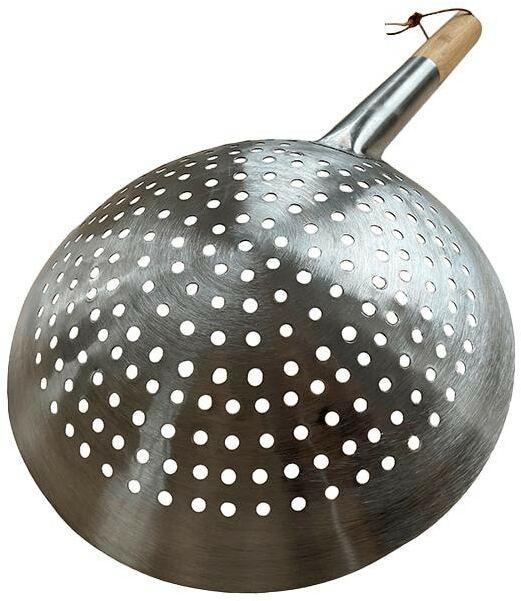 Actual product image Hot Wok L 53 cm - Rustfrit stål/bamboo - Sølvfarvet/nature