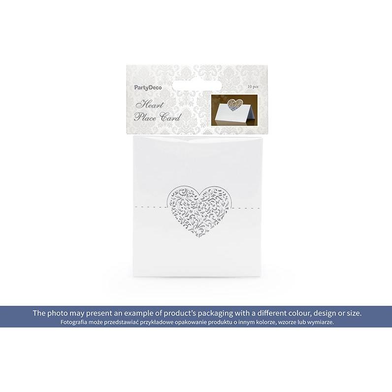 Thumbnail - Partydeco Platzhalter - Weisses Herz (10stk)