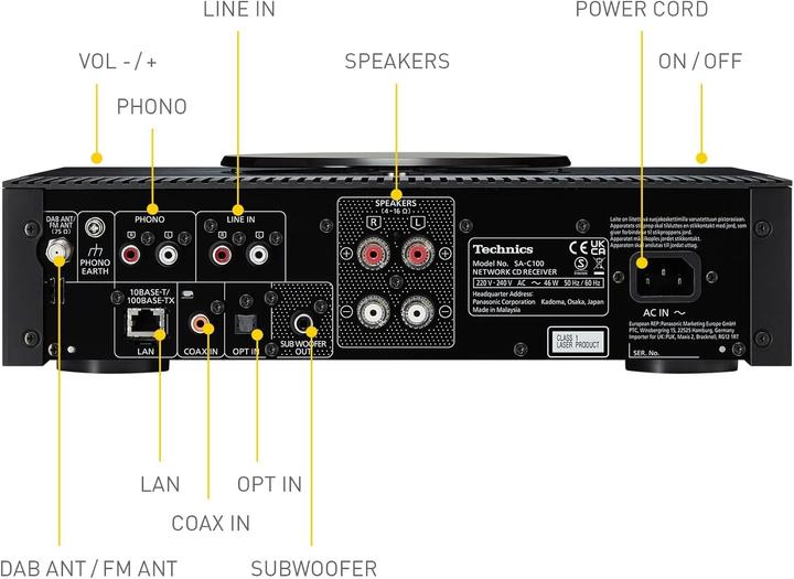 Actual product image Technics SA-C100 (Bluetooth, Wi-Fi, 1x 100 W)