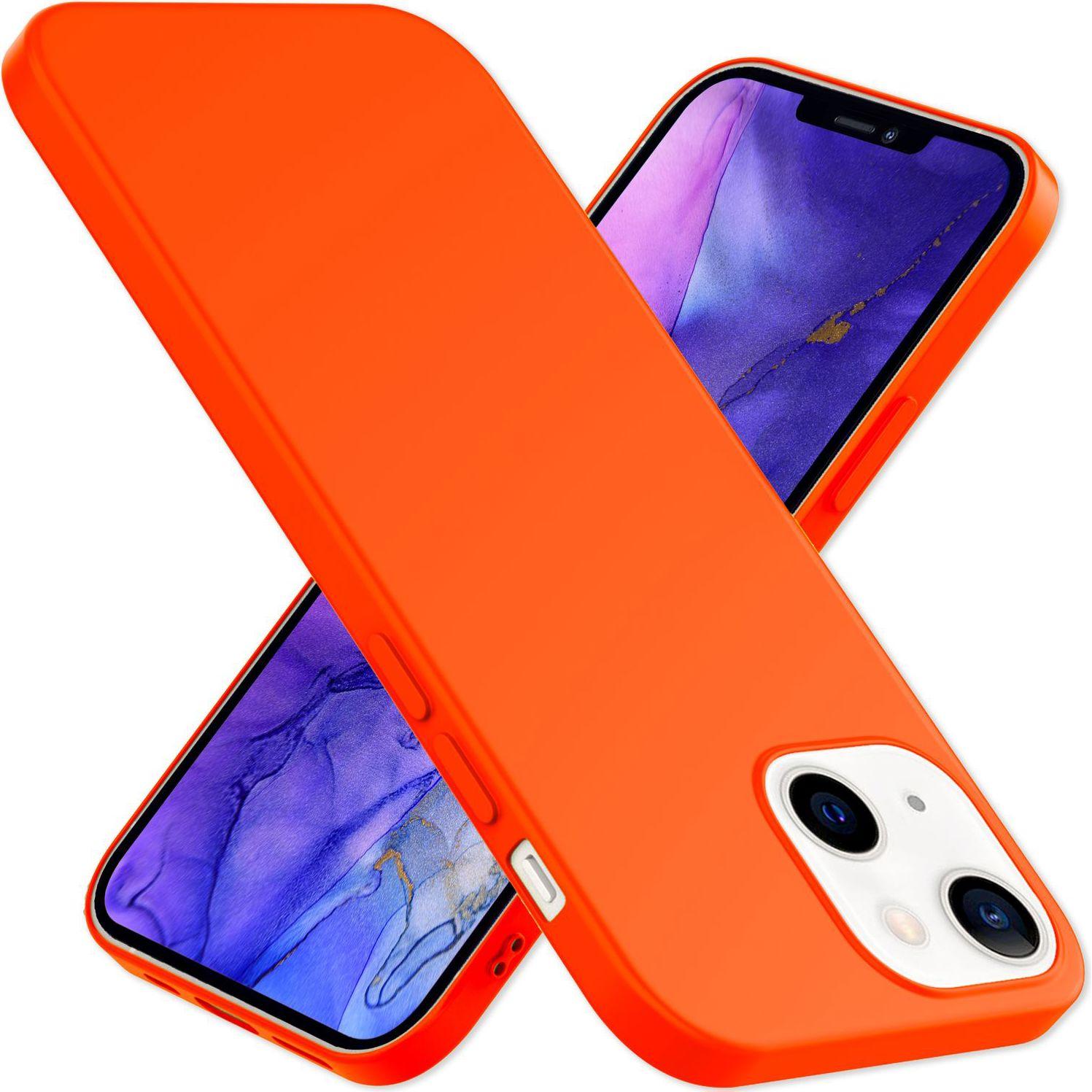 Nalia Neon Silikon Hülle (Apple iPhone 14), Smartphone Hülle, Orange